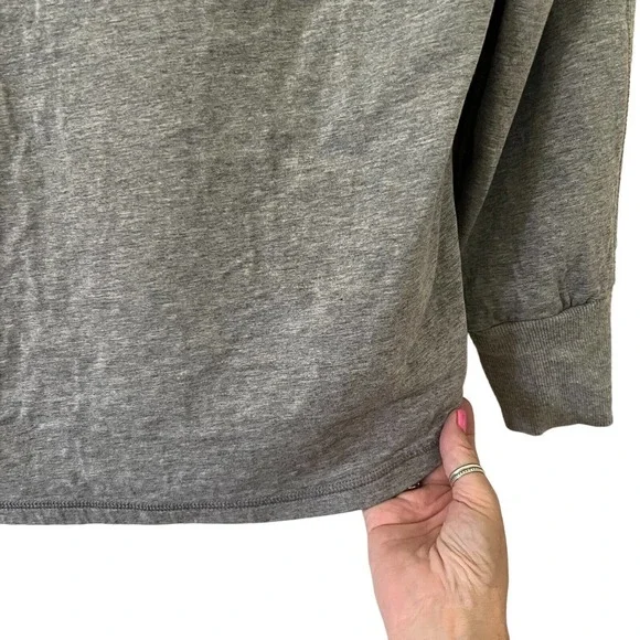 Stampd Women's Unisex Gray Pullover Hoodie with Scoop Hem & Thumb Holes - Large - Picture 11 of 15